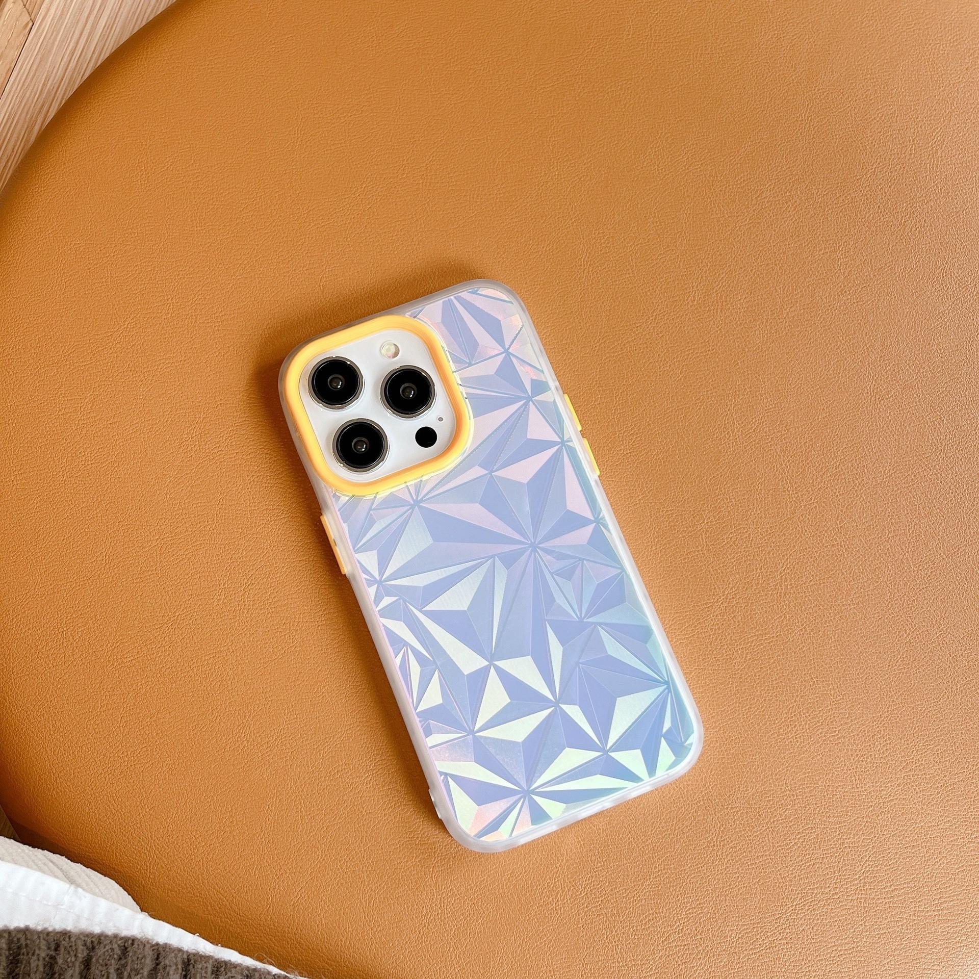 

Этот креативный противоударный чехол для IPhone15proMax с меняющим цвет алмазным текстурированным чехлом для телефона IPhone 16 с матовой поверхностью iPhoneXR жёлтый