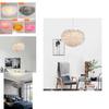 Cozy Romantic Nordic Feather Pendant Light With Adjustable Height And Led Bulbs For Bedroom And Living Room