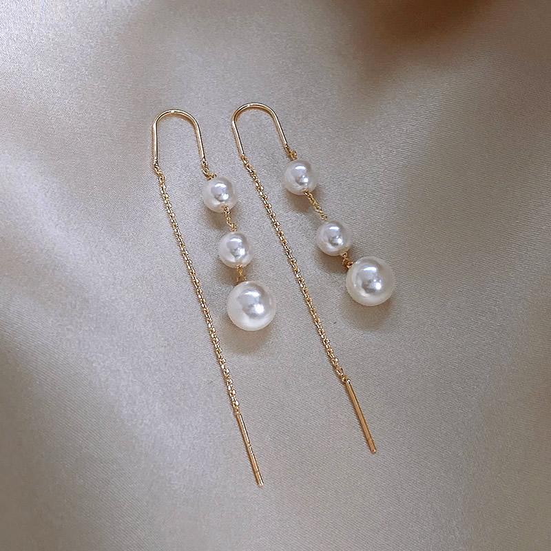 2024 Luxury Pearl Tassel Earrings: Unique Autumn/Winter Long Thread Design for Women