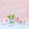 5m White Happy Birthday Garland