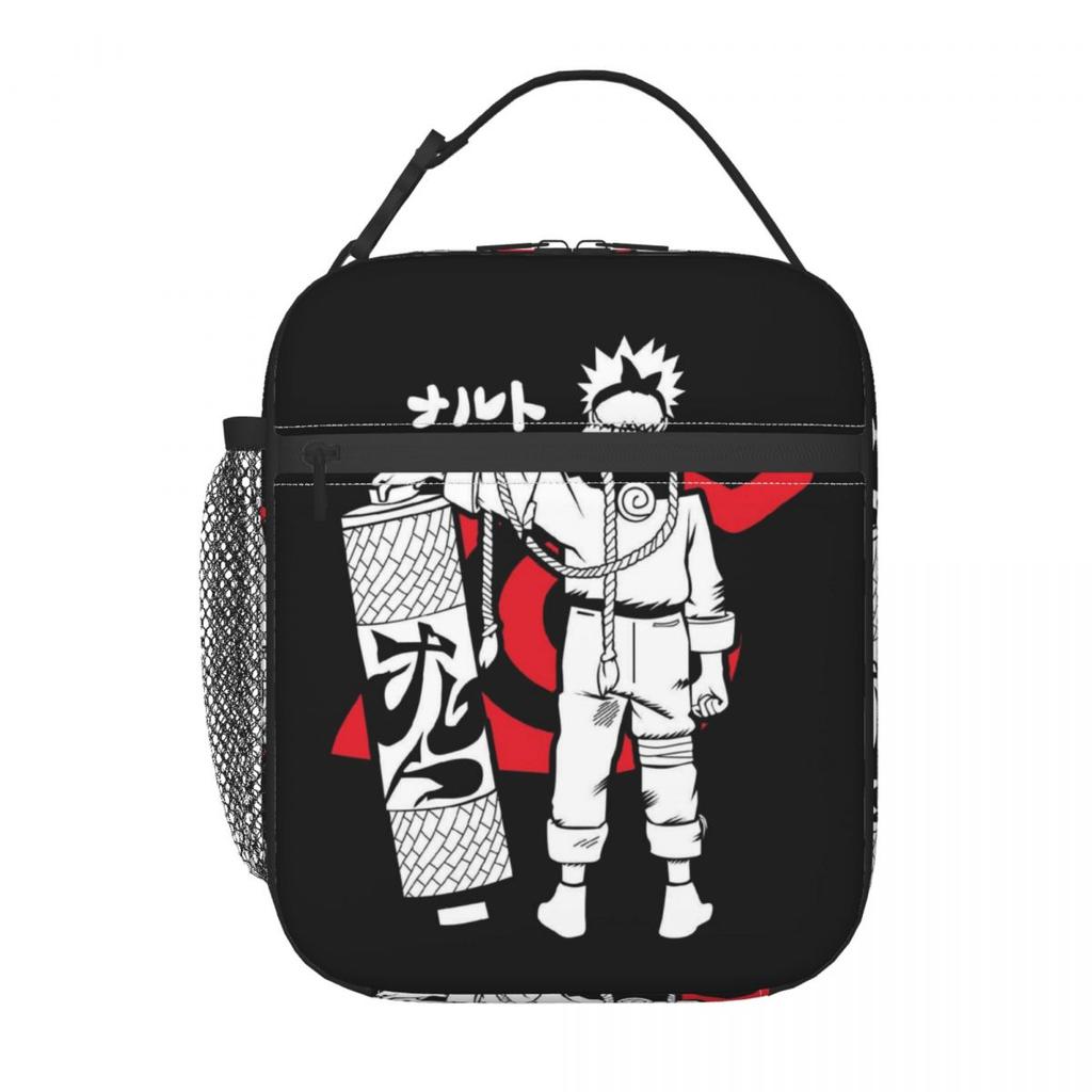 Custom Uchiha Sasuke Insulated Lunch Bag for Women N-Narutoes Thermal Cooler Bento Box Outdoor Camping Travel Portable Tote Bags