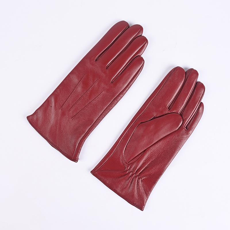 Women's Colored Sheepskin Fingerless Riding Gloves - Warm Fleece Lined for Autumn/Winter