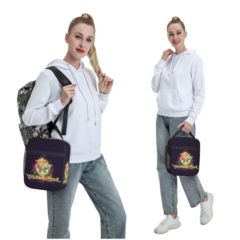 Tomorrowland Belgian Electronic Dance Music Festival Insulated Lunch Bag for Women Kids Food Boxes Thermal Lunch Box Tote