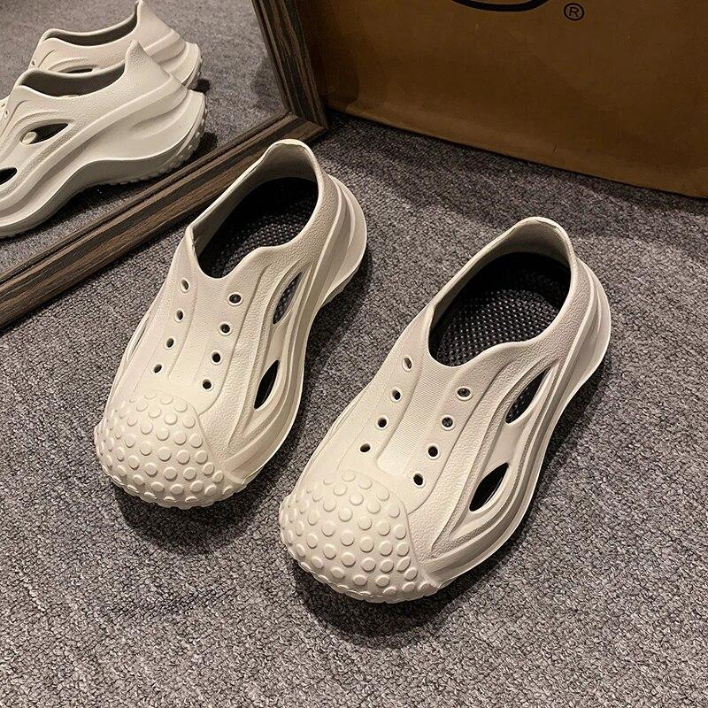 

Женские сабо, летние женские сандалии, домашние шлепанцы на толстой подошве, мягкая сухая обувь на танкетке из ЭВА, садовая обувь на платформе, пляжные сандалии 41 белый