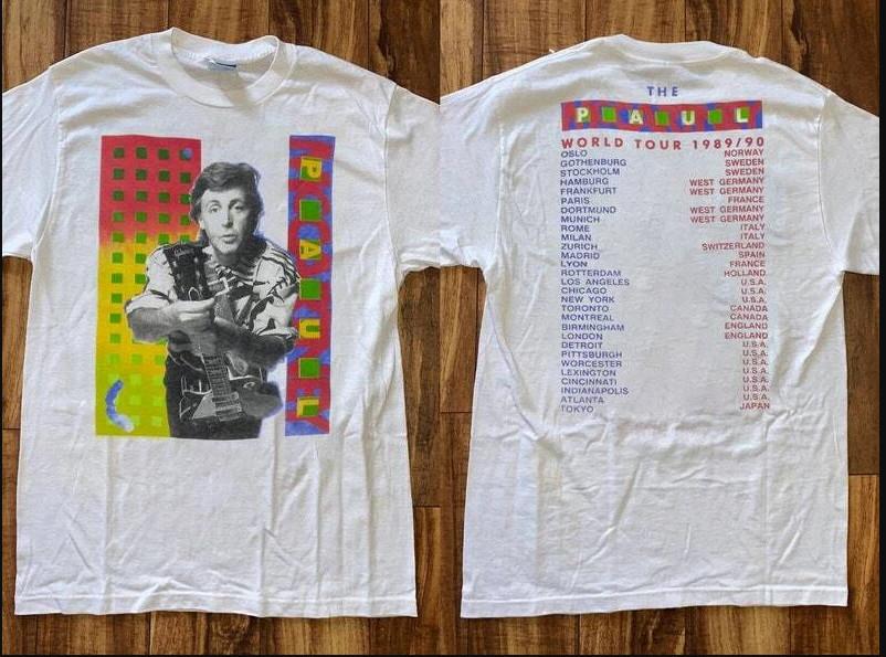 Vintage 90s Paul Mccartney World Tour 1989-90 T-shirt size S-5XL L