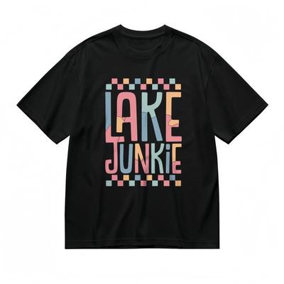 Men's Comfy Comfortable Classic T-Shirt Mosaic Style Lake Junkie Design Tee