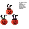 Halloween Decoration Witch Striped Legs Pumpkin Doll Creative Desktop Decor for Party Haunted House Horror Theme Living Room