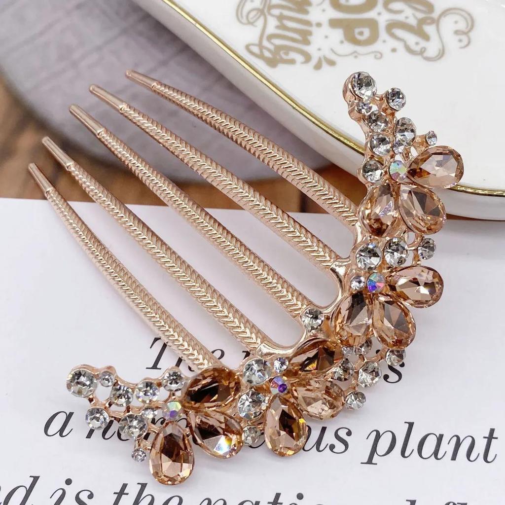 Daily Hair Jewelry for Women Girls Long Hair Holder Bling Rhinestone Hair Combs Crystal Hairpins Bride Wedding Hair Clips