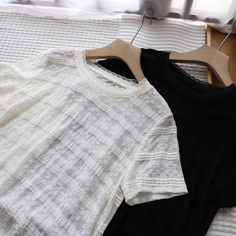 

[Bi Zheng] 2025 Summer Korean Style Round Neck Versatile Short Sleeve Women’s T-shirt One Size