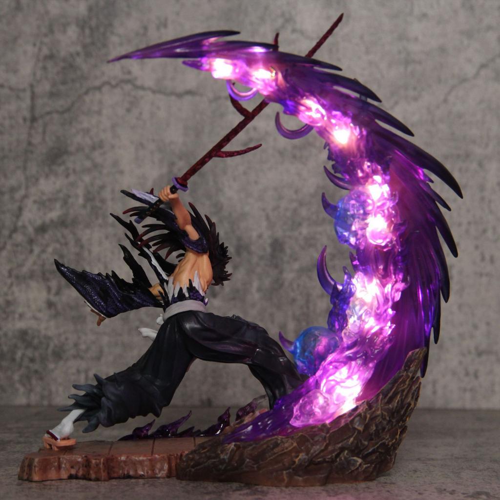 Demon Slayer Anime Figures Tsugikuni Yoriichi Action Figure With Light Pvc 23cm Statue Figurine Model Dolls Toys Christmas Presents