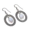 Natural Moonstone Gemstone Handmade 925 Sterling Silver Earring 1.97" D3q82