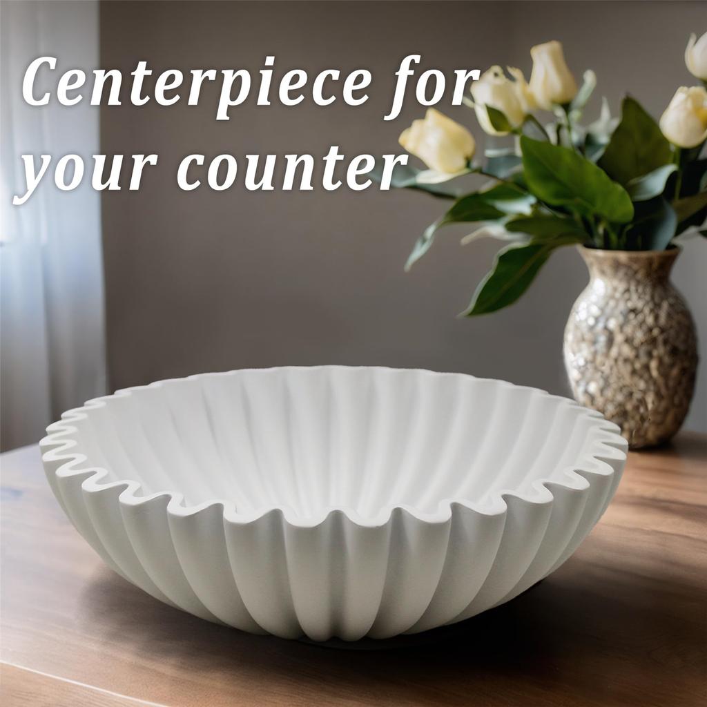 Handicraft Decorative Bowl Ruffle Scalloped Bowls Modern Home Decors Fruit Bowl Decorative Fruit Bowl Stylish Key Bowl