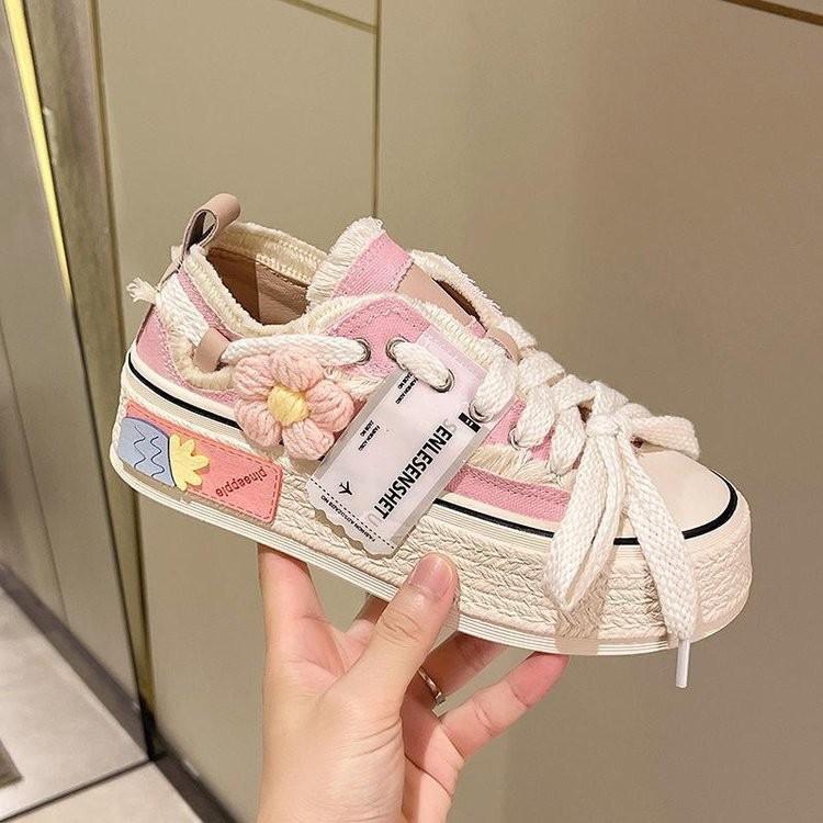 New cute soft girl round head ugly cute board shoes niche design sense sports and leisure shoes ins trendy platform shoes women's shoes