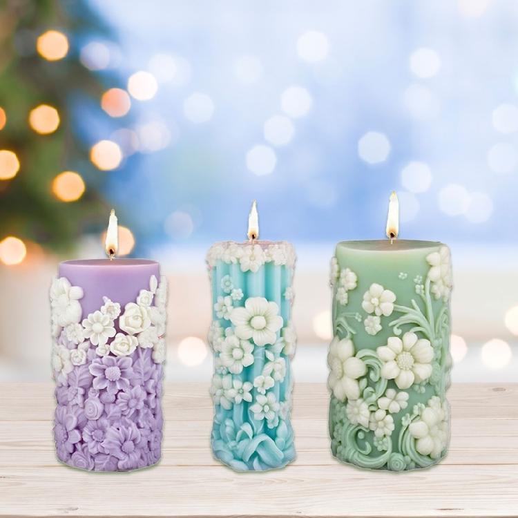 Floral Cake Candle Silicone Mould Multifunctional Kitchen Craft Tool Spring Decoration for Creators