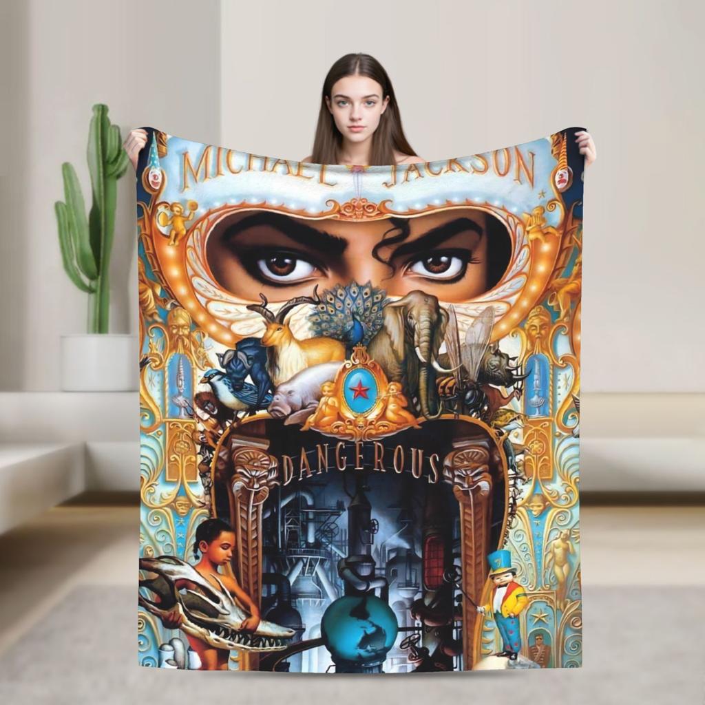 MJ King Of Pop Michael J-jackson Super Soft Blanket Plush Bedding Throws Funny Couch Chair Flannel Bedspread Sofa Bed Cover