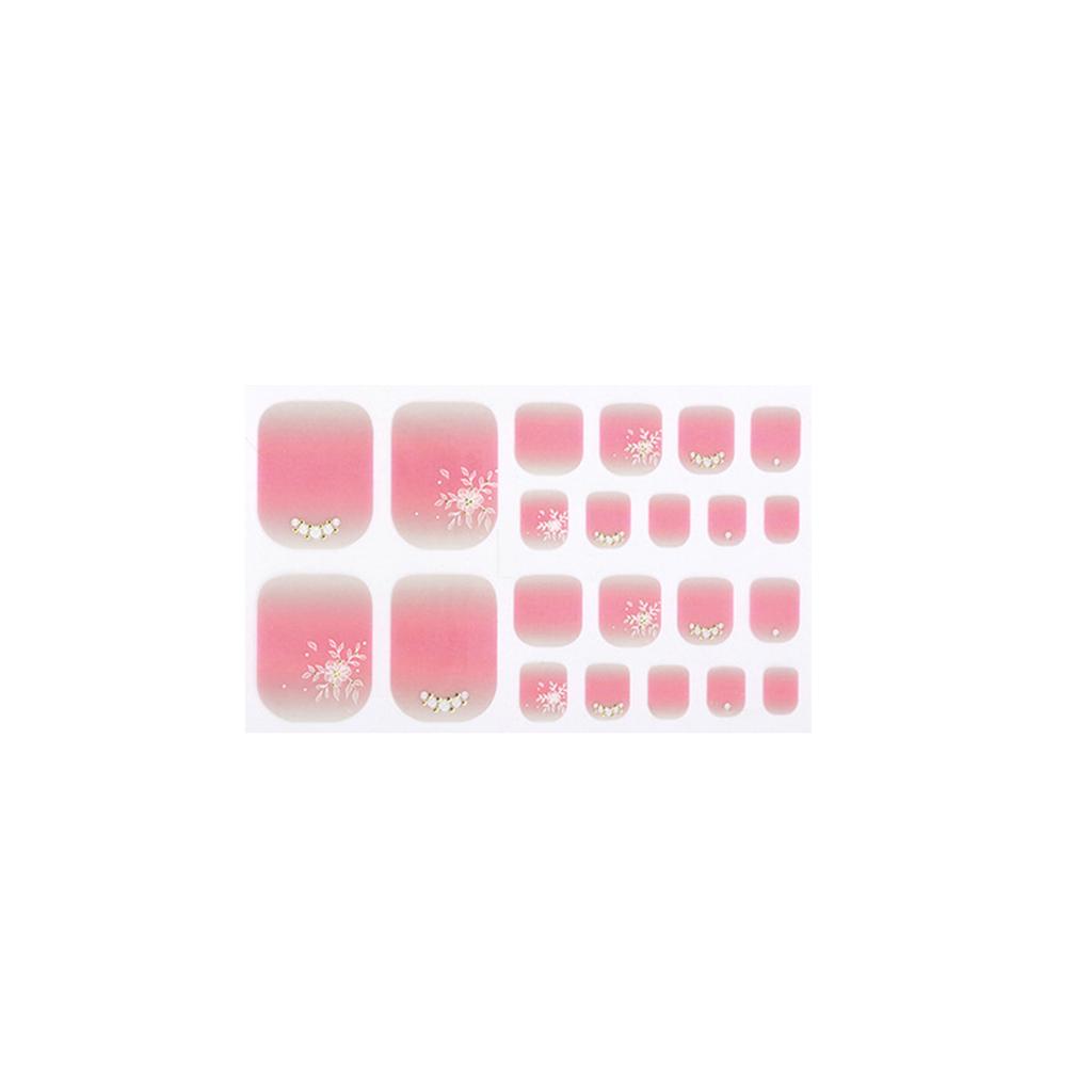22tips/sheet Toenail Sticker Full Cover Waterproof Non-toxic Sticker Foot Toenail Tablets Nail Sticker DIY Nail Art Tool