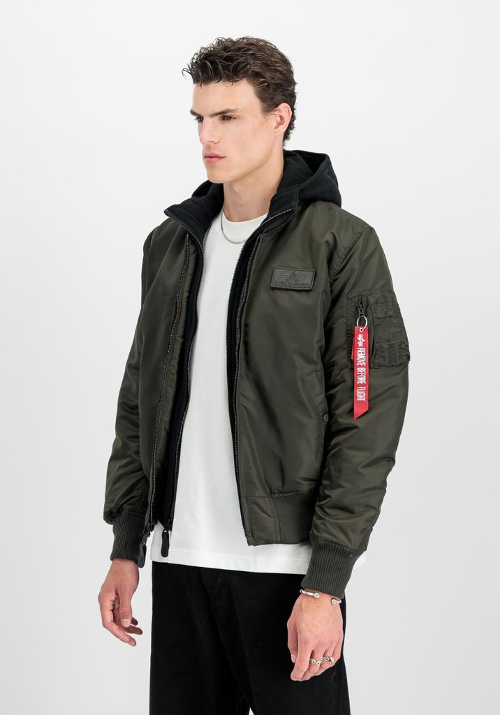 Winter Jacket Alpha Industries MA-1 D-Tec Hood Bomber Jacket (183110) Dark Green