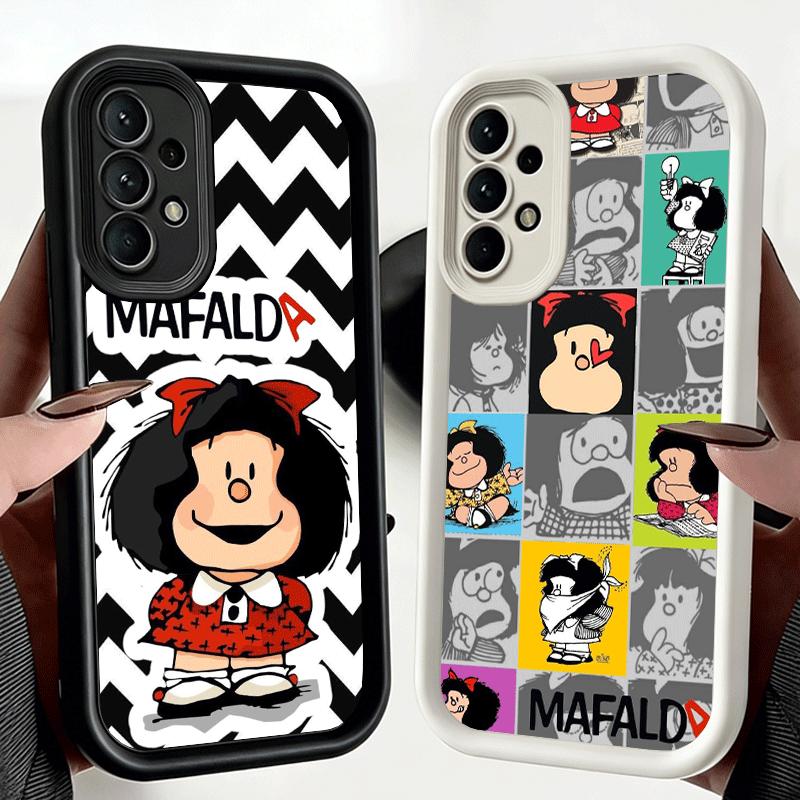 Phone Case for Samsung Galaxy A17 A16 A15 A14 A13 Mafalda Cartoon Cute A56 A36 A26 A55 A35 A25 A54 A34 A24 A53 A33 A23 A07 A06