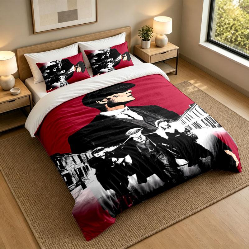 3Pcs Bedding SetPeaky Blinders Soft Bed Sheet and Two Pillowcases Home Bedroom Decor