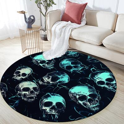 Pile of Skulls,Round Area Rug,Carpet Rug for Living Room Bedroom Sofa Playroom Decor,Non-slip Floor Mat
