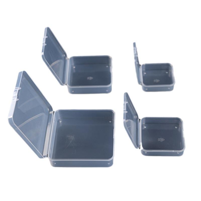 Square Transparent Multipurpose Plastic Storage Box: Ideal for Jewelry, Earphones, Powders, or Small Items.