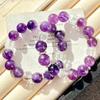 Retro Hoge Kwaliteit Natuurlijk Grote Deeltjes 12 mm Amethist Witte Kristal Armband Armband.