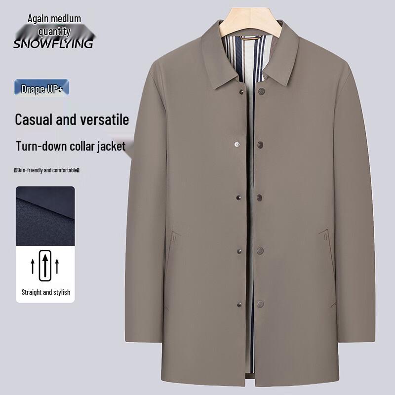 

Xuezongfei Men s Mid-Length Lapel Trench Coat 2XL (185)