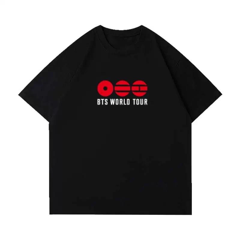 Kpop BTS 2026 Welttournee Arirang Gleicher Stil T-Shirt Herren Damen Mitglieder Namensliste Druck Lässiges Kurzarm-T-Shirt Koreanische Fans Geschenk