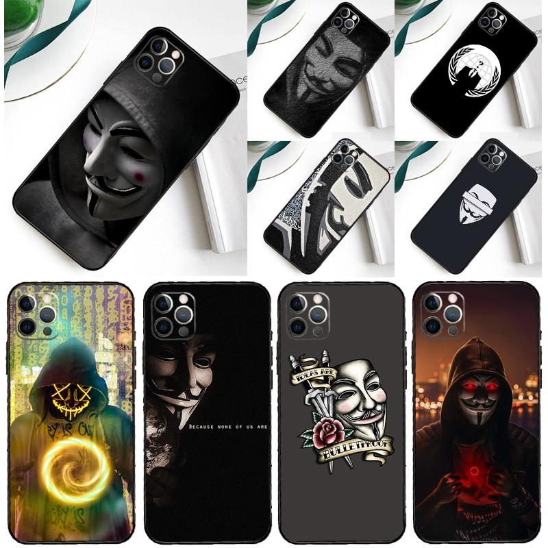 Anonymous Phone Case For iPhone 16 15 11 12 13 14 Pro Max Mini Cover For iPhone 16 15 X XS Max XR Plus Coque
