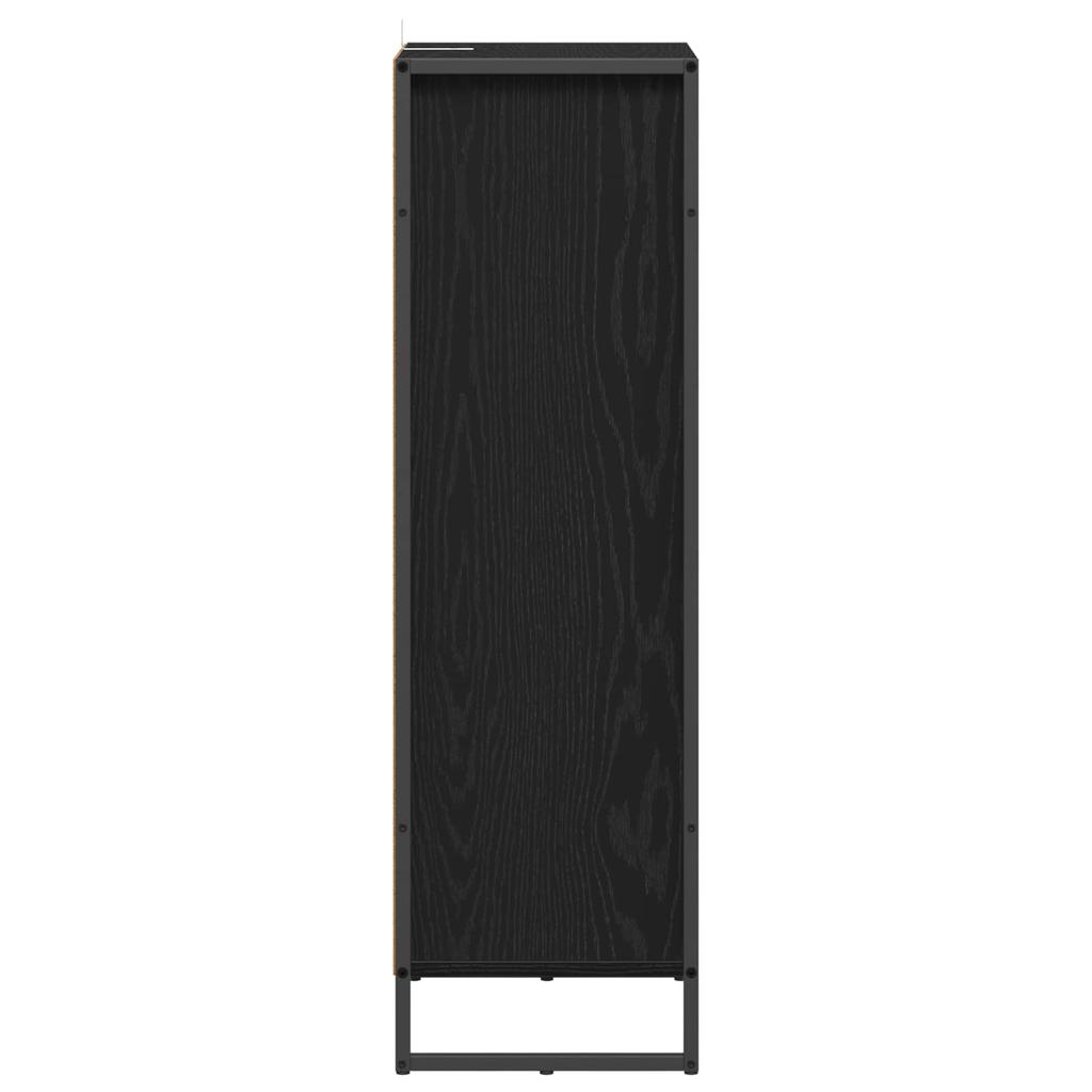 Bathroom Cabinet with Door Black Oak Effect 40 x 30 x 100 cm
