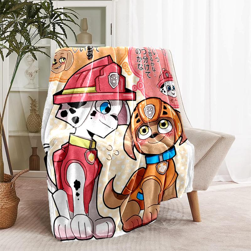 1pc Blanket Paw Patrol characters Print Design, Lightweight Blanket for Sofa, Bed- Soft &Warm, Gift for All Seasons like Christmas, Halloween