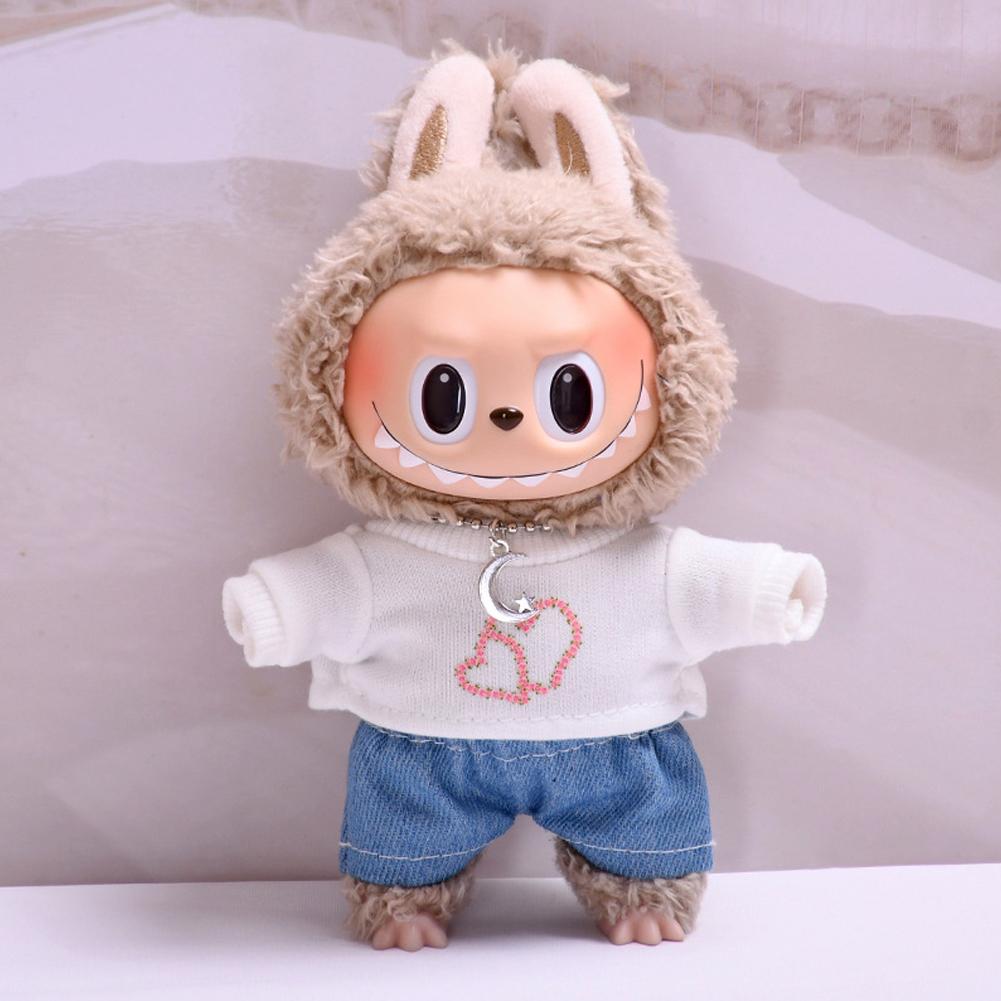 For 17cm Labubu Doll Clothes Fashion Clothes Hoodies Doll Clothes Color Match Hoodies Dolls Accessories Cute Decoration Little Cloths