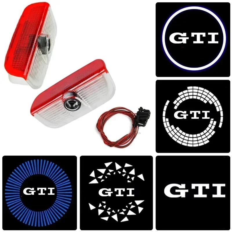 2026 Hot For VW VOLKSWAGEN 2Pcs LED Car Door Welcome Light Courtesy Projector Lamps for VOLKSWAGEN VW GTI Golf Tiguan Arteon POL