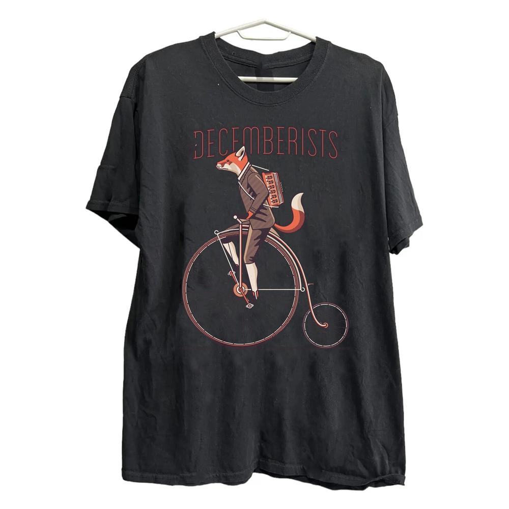 Vintage The Decemberists Band Cotton Black Shirt Unisex Concert S-4XL M
