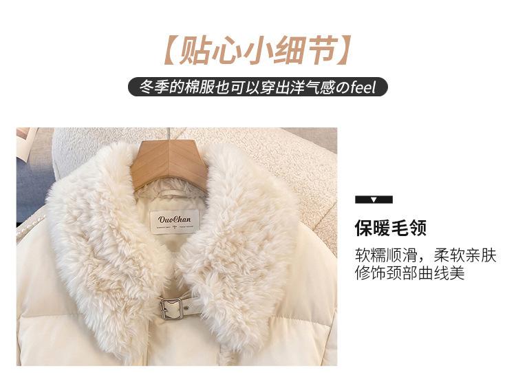 Winter new fashionable versatile super good-looking large lapel retro foreign style short warm bread cotton-padded clothes women