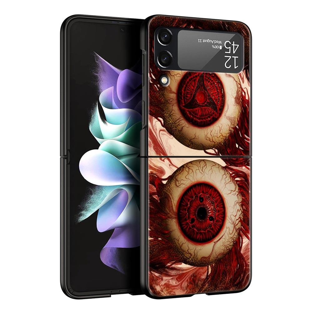Spooky Scary Red Eye Hard PC Phone Case For Samsung Galaxy Z Flip 7 6 5 4 Black Cover For Galaxy Z Flip 3 Foldable Shell Fundas