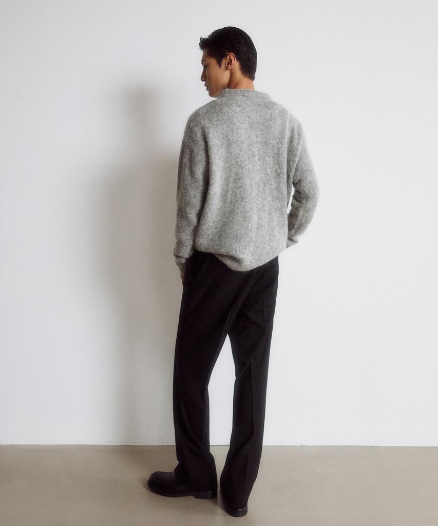 DUSTYWHITE Gray Alpaca Knit Polo Shirt