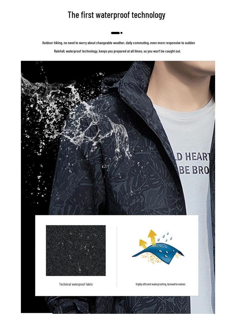 Men's Spring/Autumn 2024 Casual Hooded Outdoor Student Jacket