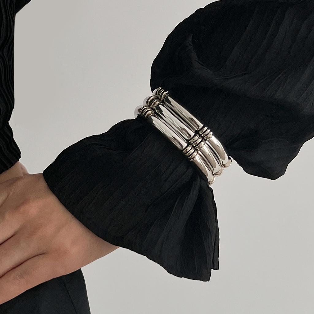 Vintage Acrylic Bamboo Beads Bracelet for Women Multi Color Stretchy Resin Girls Charm Couple Bangles Gift Men Jewelry