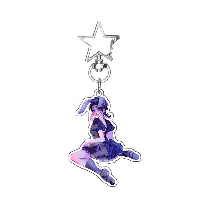 Rabbit Cafe Series Alien Stage Luka Ivan Till Mizi Hyuna Character Acrylic Keychain Decoration Pendant Fans Exquisite Gift 6Cm