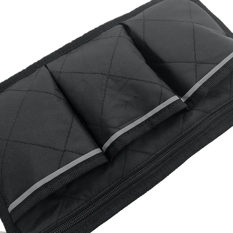 Wheelchair Side Storage Bag Cycling Pockets Stroller Bag for Sundries Wallet Snacks Storage Use with Reflective Strip