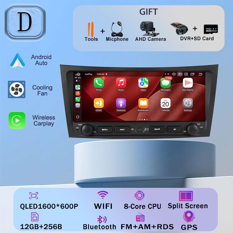 Écran Android 16 de 9,3 pouces pour Mercedes Benz Classe E W211 E200 E220 E300 E350 E240 E270 E280 Classe CLS W219 2002 - 2009 WiFi 4G CarPlay