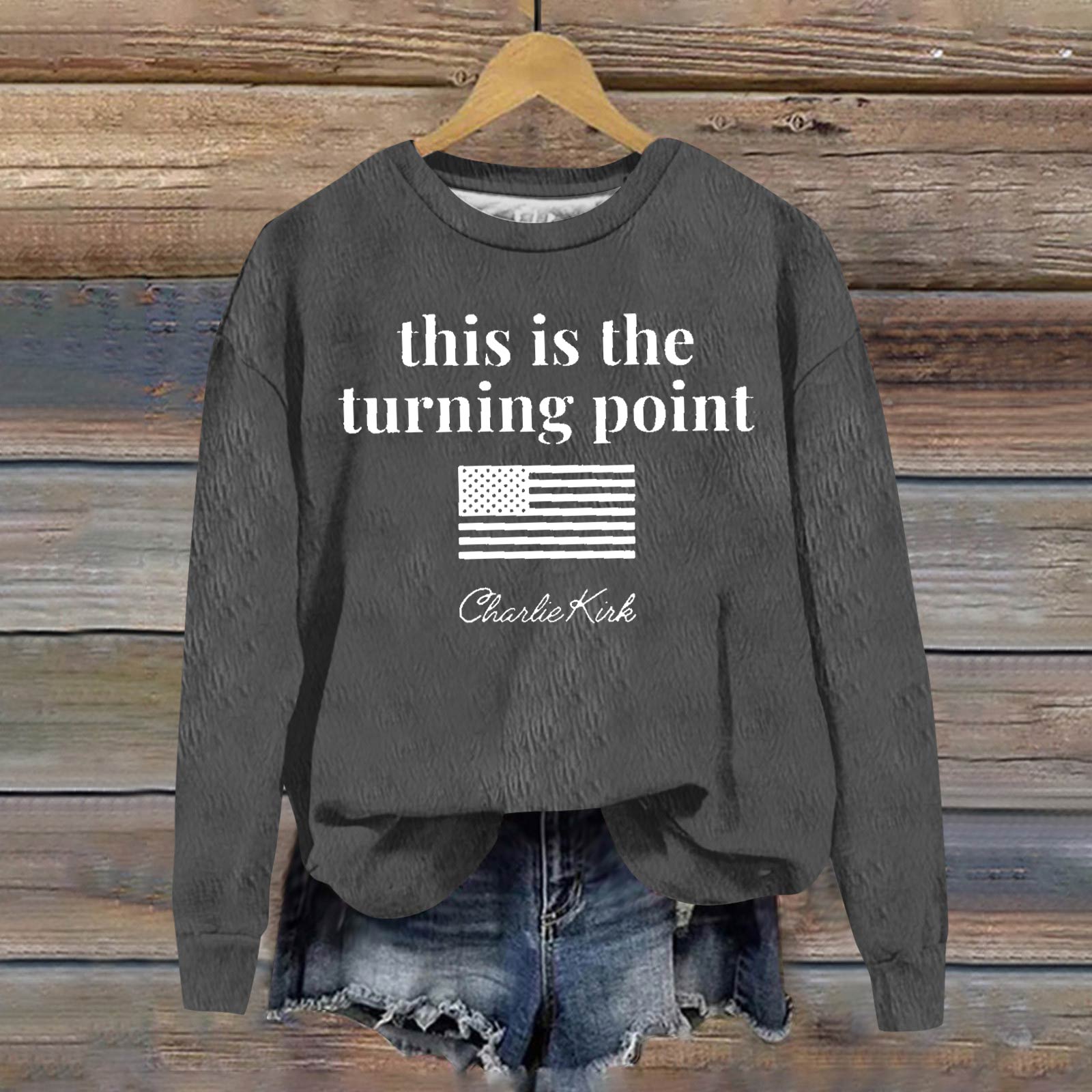 

Женский модный повседневный пуловер с длинным рукавом, принтом и круглым вырезом M