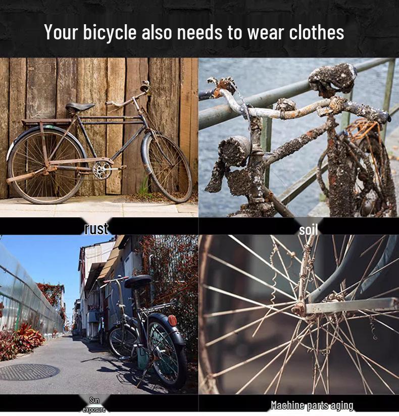 Universal Black Dustproof Bicycle Cover - Mountain & Road Bike Protection