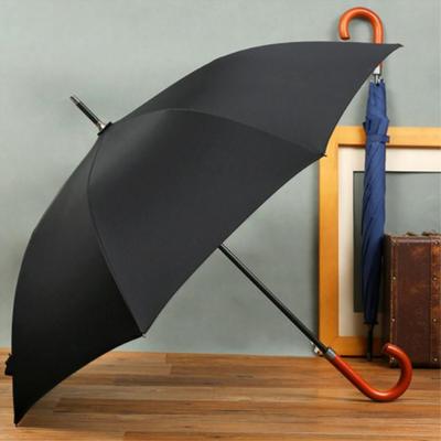 Automatyczny, bardzo duży parasol golfowy dla mężczyzn z drewnianą rączką, 8 żeber, z nadrukowanym logo