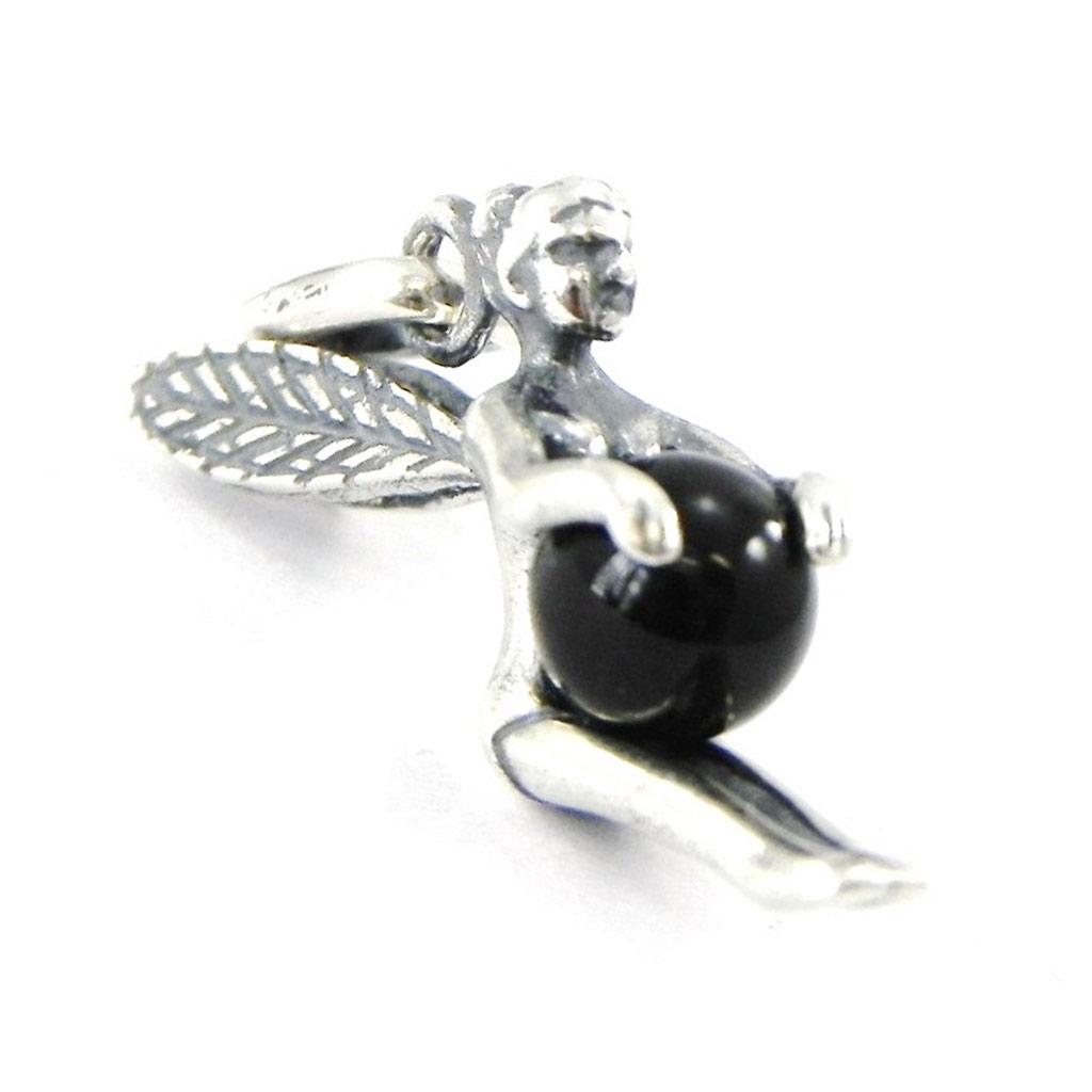 Les Trésors De Lily [D7009] - Silver 'Tinkerbell' Onyx Pendant