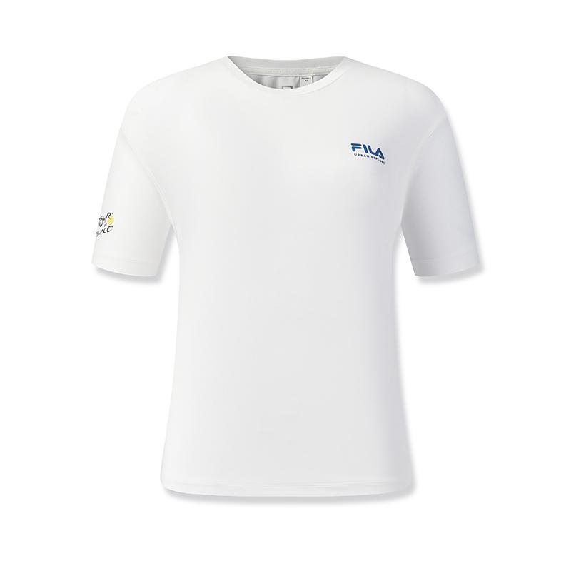 FILA Urban Explore Fashion Minimalist Sports Training Outdoor Versatile Comfortable Short Sleeve T-Shirt Women tops Jade-White A11W618102FWT