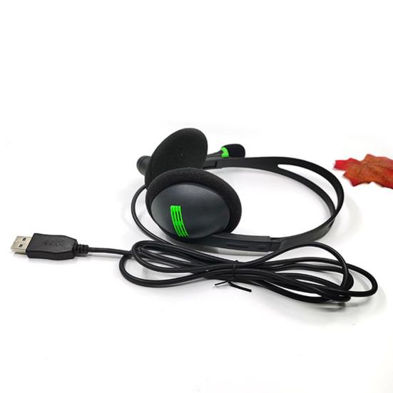 Wired Headset USB with Microphone Noise Interface Ergonomic Cancelling Wired Headphones Office Supply