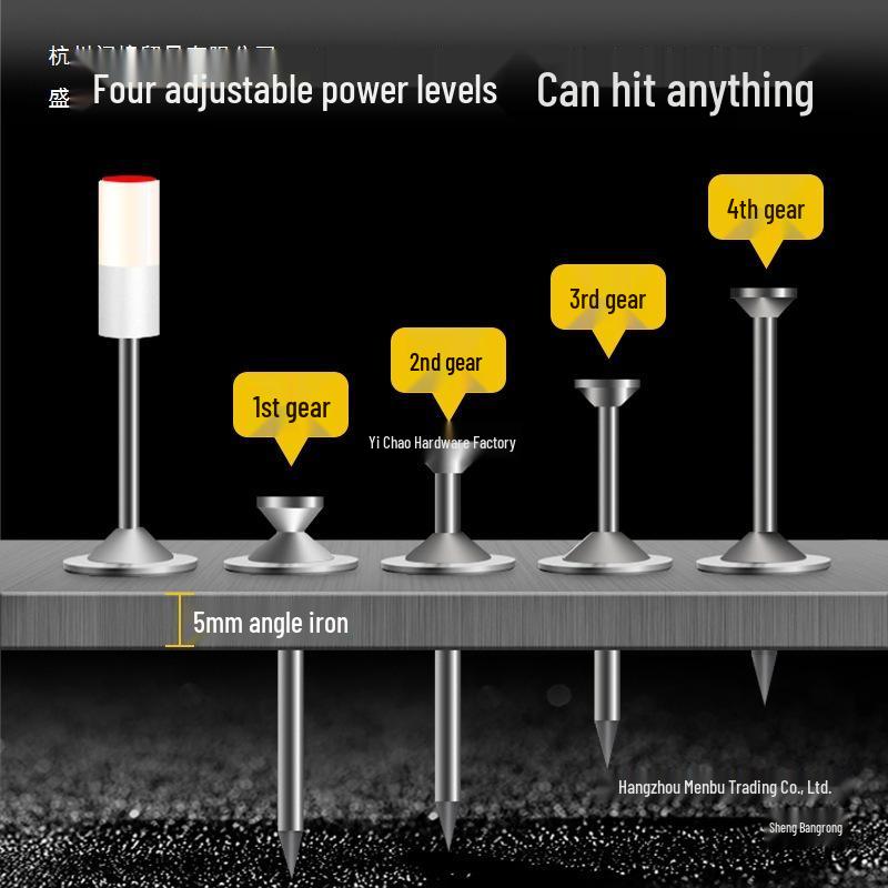 Silenced Mini Powder-Actuated Nail Gun for Concrete Walls
