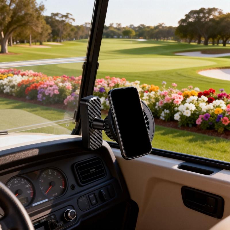 360 Degree Rotating Doble Side Magnetic Phone Mount Bracket for Golf Cart Universal Stand Holder for Most Mobile Phone